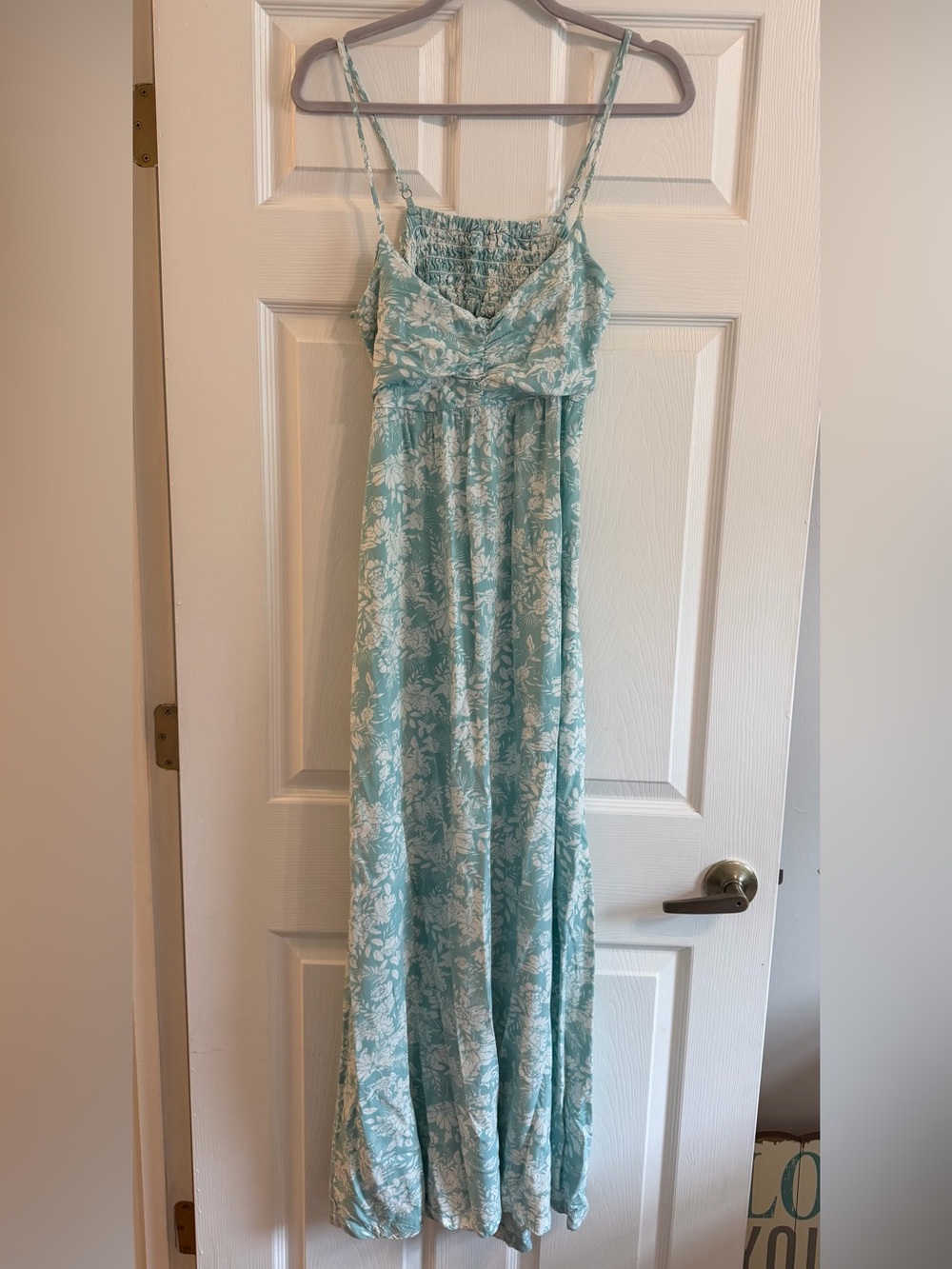 Roxy Aqua Floral Spaghetti-Strap Maxi Dress